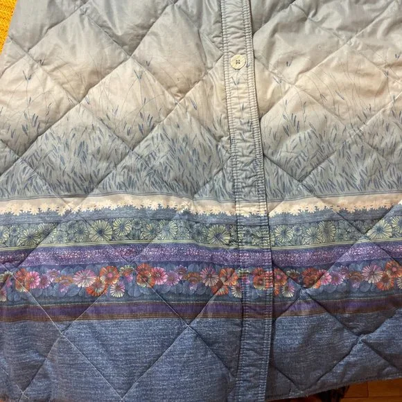 Vintage 70s Goose Downfilled Quilted Pastel blue floor length winter jacket! - Picture 12 of 15